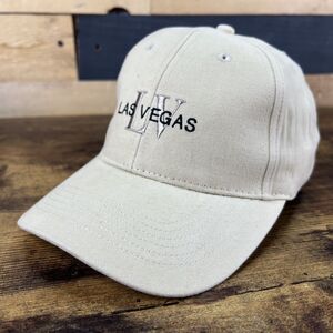 Las Vegas Beige Khaki Snap Back Adjustable Hat Baseball Cap Embroidered Souvenir